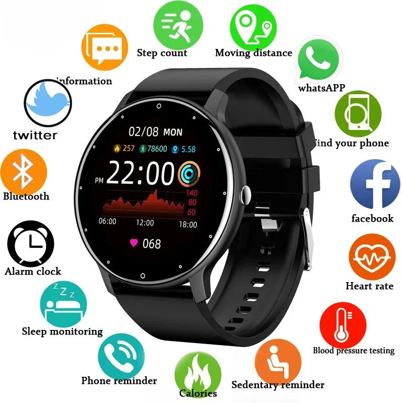 Smart Watch Women Men Full Touch Screen Bluetooth 5.2 Call Waterproof Watches Sports Fitness Tracker Factory IP67 ZL02 New