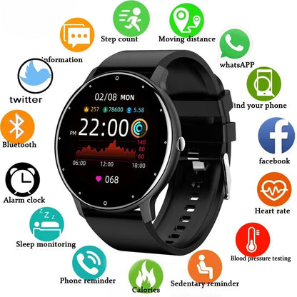 Smart Watch Women Men Full Touch Screen Bluetooth 5.2 Call Waterproof Watches Sports Fitness Tracker Factory IP67 ZL02 New