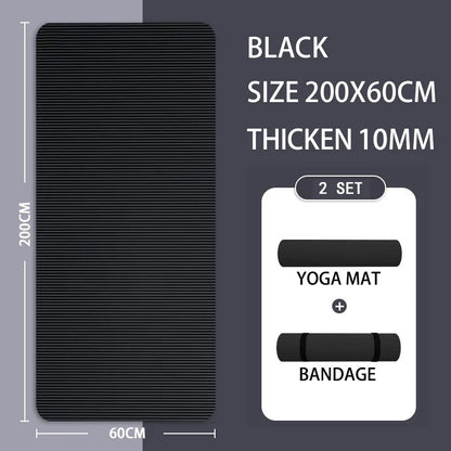 2Meter Longer Yoga Mat Super Large Lengthened Yoga Mat Men'S Special High Quality Fitness Pilates Exercise Healthy Fitness Mat